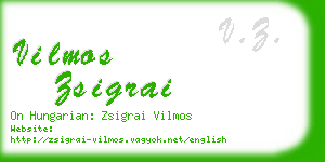 vilmos zsigrai business card